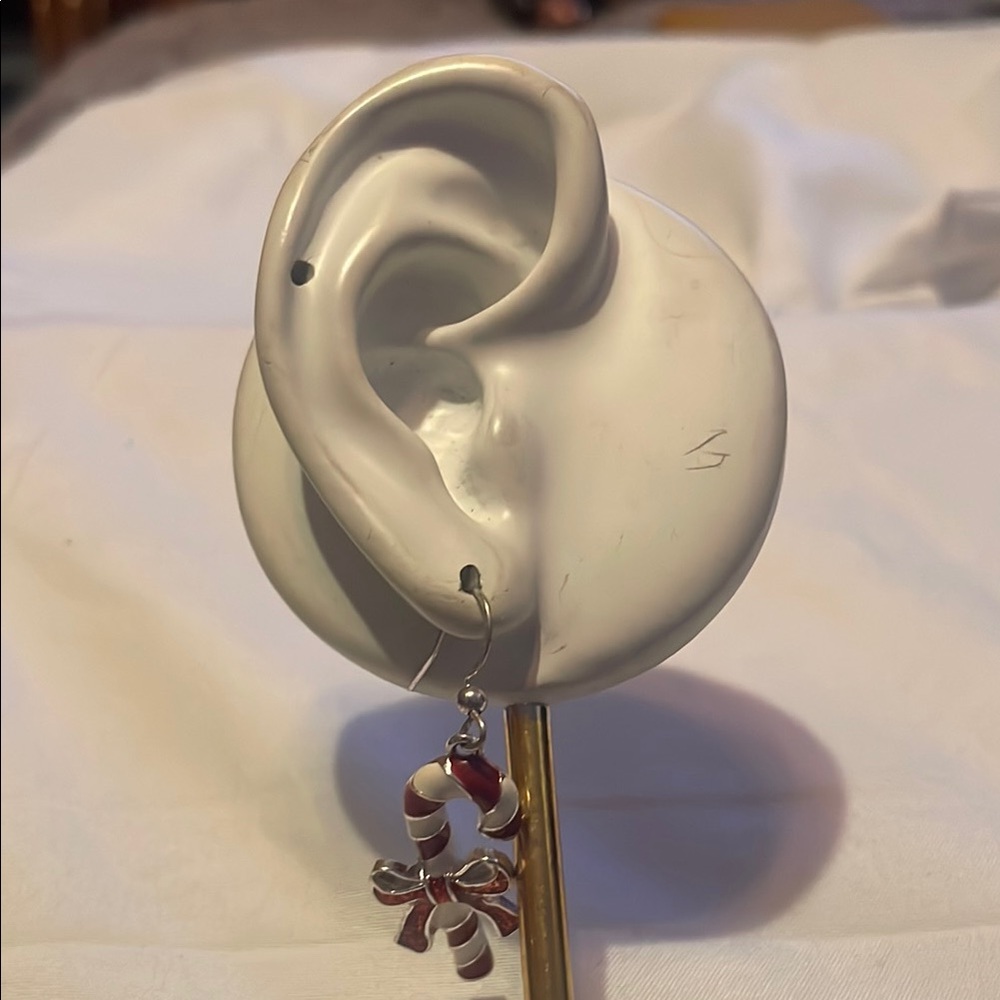 Candy Cane Dangle Earrings